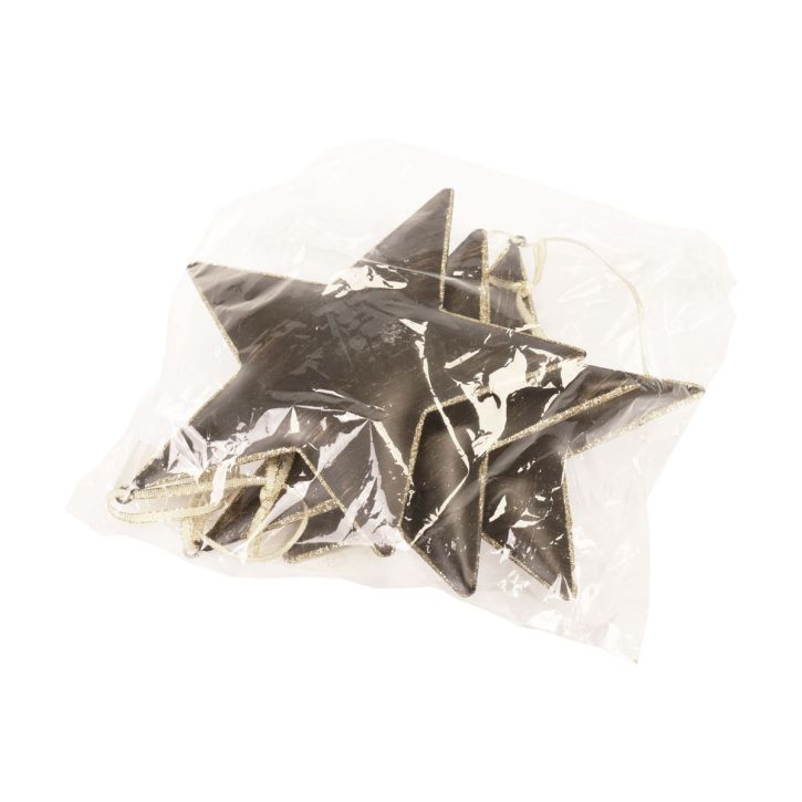 Article Décoration de sapin de Noël étoile métal noir doré Ø15cm 3 pcs