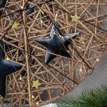 Article Décorations de sapin de Noël étoile décorative métal noir doré Ø11cm 4pcs