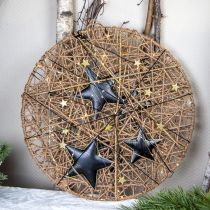 Article Décoration de sapin de Noël étoile métal noir doré Ø15cm 3pcs