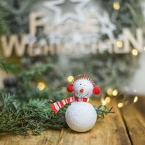 Article Décoration de sapin de Noël bonhomme de neige à suspendre en métal 8,5/13 cm 4 pcs