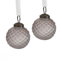Décorations de sapin de Noël décoration vintage en verre bleu gris Ø5cm 9pcs