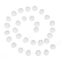 Décoration de sapin de Noël guirlande de boules de neige décoration blanche 185cm
