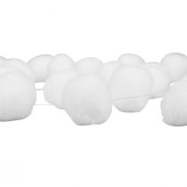Décoration de sapin de Noël guirlande de boules de neige décoration blanche 185cm