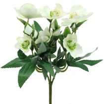 Article Roses de Noël bouquet décoratif blanc fleurs artificielles arrangement de Noël 27cm