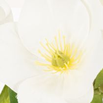 Article Bouquet de roses artificielles blanches décoratives de Noël, 40 cm, lot de 4