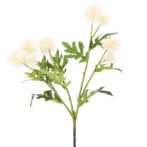 Article Chrysanthèmes artificiels, bouquet blanc crème, branche décorative, grande taille 56 cm, lot de 4