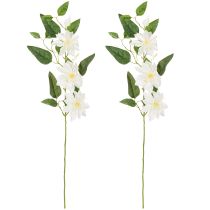 Article Branche de clématite artificielle fleurie pour une décoration élégante et facile d'entretien, 81 cm, 2 pièces