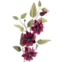 Article Clématite artificielle 3 fleurs fleurs artificielles Bordeaux 81cm 2pcs