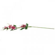 Article Branche de clématite à 5 fleurs, fleur artificielle, branche décorative rose, blanche L84cm