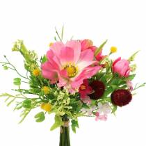 Article Bouquet déco Cosmea et boule de neige en bouquet Artificiel rose Assorti H18cm