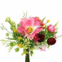 Bouquet déco Cosmea et boule de neige en bouquet Artificiel rose Assorti H18cm