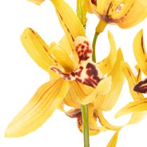 Article Orchidée Cymbidium artificielle en tige florale pour décoration élégante, 95 cm, 2 pièces