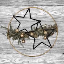 DIY boîte décoration fenêtre Noël fil d&#39;or noir Ø30cm