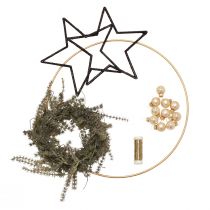 DIY boîte décoration fenêtre Noël fil d&#39;or noir Ø30cm