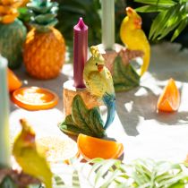 Article Bougeoir exotique oiseaux en céramique peint à la main H14,5cm 2 pcs
