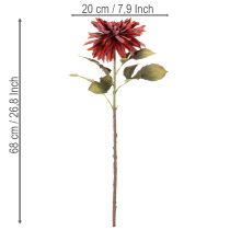 Article Fleur de dahlia artificielle à longue tige, 68 cm