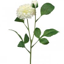 Article Dahlia fleurs artificielles vert crème 2 fleurs 60cm