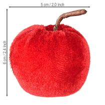 Article Pommes décoratives en tissu décoration d&#39;automne velours rouge Ø5cm H6cm 12 pcs