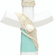 Article Ancre décorative blanche bleue décoration maritime à suspendre H58,5cm