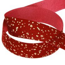Article Ruban décoratif rouge foncé moucheté doré 15 mm 20 m