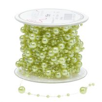 Article Ruban déco avec perles vert clair 6mm 15m