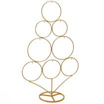 Article Sapin décoratif avec crochets décoration de Noël métal doré mat H58cm