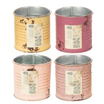 Article Boîte déco métal vintage Ø8cm H7.5cm Différentes couleurs