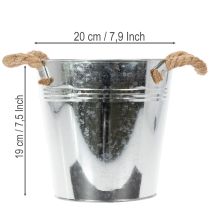 Article Pot de fleurs décoratif en métal avec anses en corde Ø20cm