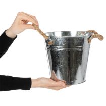 Article Pot de fleurs décoratif en métal avec anses en corde Ø20cm