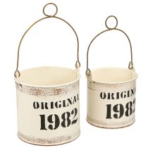 Article Anse de Seau Décorative &quot;Original 1982&quot; Crème Ø12/10cm 2×2-Set