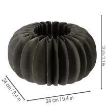 Article Anneau décoratif en papier nid d'abeille en forme de citrouille, 24 cm, lot de 4