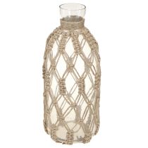 Article Vase bouteille décoratif en verre macramé Ø10cm H27cm