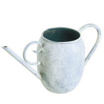 Article Arrosoir décoratif en métal blanc bleu 32cmx11cmx18cm