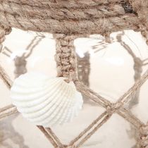 Article Coquillages décoratifs en verre macramé maritime Ø11cm H12,5cm 2pcs