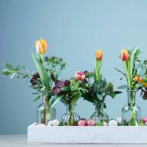 Article Vase à fleurs bouteille décoratif Ø7,5cm H13,5cm transparent 6 pcs