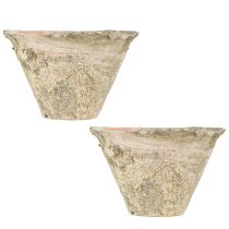 Article Pot de fleurs décoratif en résine argile terre cuite Ø17cm H11cm 2pcs