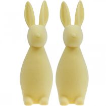 Article Lapin de Pâques décoratif – 2e choix – Floqué jaune clair H 29,5 cm 2 pièces