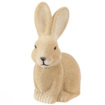 Article Lapin de Pâques décoratif assis marron – 2e choix – Floqué H 22 cm