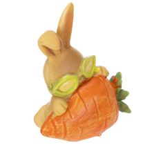 Article Lapin décoratif avec carotte, figurines décoratives de lapin de Pâques, 6 cm, lot de 3