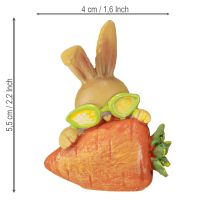 Article Lapin décoratif avec carotte Figurines de décoration de lapin de Pâques H5,5 cm 6 pièces