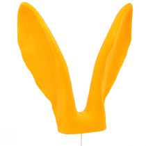 Article Oreilles de lapin décoratives tige jaune doré décoration Pâques floquées H56cm