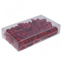 Article Coeurs déco parsemer de décoration coeurs en bois rouge Ø2cm 144p