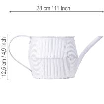 Article Pichet décoratif en métal blanc, style shabby chic vintage, 28 cm