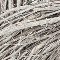 Article Couronne décorative en branches d&#39;orme, lavée blanc-gris Ø35cm