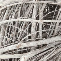 Article Couronne décorative en branches d&#39;orme, lavée blanc-gris Ø40cm
