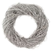 Article Couronne décorative grandes branches d&#39;orme blanc-gris lavé Ø50cm