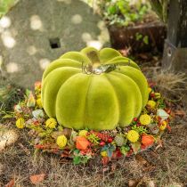 Potiron déco floqué vert mousse 32cm