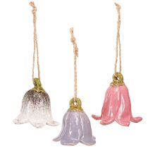 Article Muguet décoratif à suspendre fleurs en céramique 7cm 3 pcs