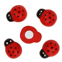 Coccinelles décoratives à coller 2,5cm rouge 72 pcs