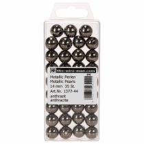 Article Perles décoratives anthracite métallisé 14mm 35 pcs